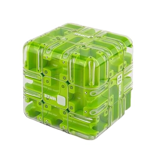 Large Labyrinth 3D Puzzles Maze Cube, Puzzles Maze Cube, Engaging Brain Teaser Toy, Spatial Awareness Brain Training Toy, Educational Focus Game Gift for Adults Teens (Green) von Generisch