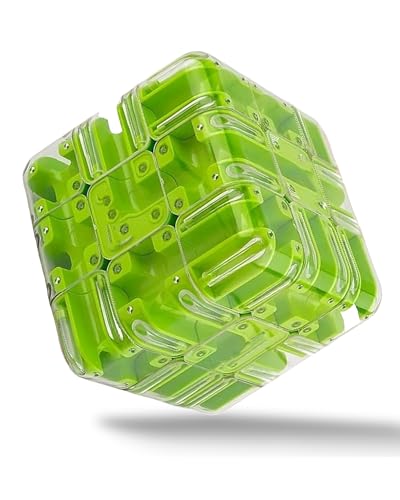 Large Labyrinth 3D Puzzles Maze Cube — 3x3 Handheld Maze Cube with Steel Ball, 2-in-1 Twist & Mazes Brain Teaser for Teen and Adult, A Travel Game That Requires High Thinking (Color-B) von Generisch