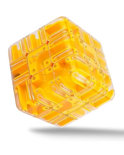 Large Labyrinth 3D Puzzles Maze Cube — 3x3 Handheld Maze Cube with Steel Ball, 2-in-1 Twist & Mazes Brain Teaser for Teen and Adult, A Travel Game That Requires High Thinking (Color-E) von Generisch