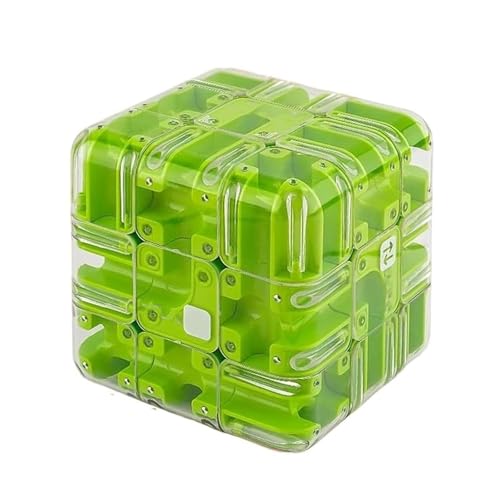 Large Labyrinth 3D Puzzles Maze Cube - Engaging Brain Teaser Toy, 3D Magic Cube Maze Ball Puzzle, Improve Spatial Recognition and Cultivate Logical Thinking (Green) von Generisch