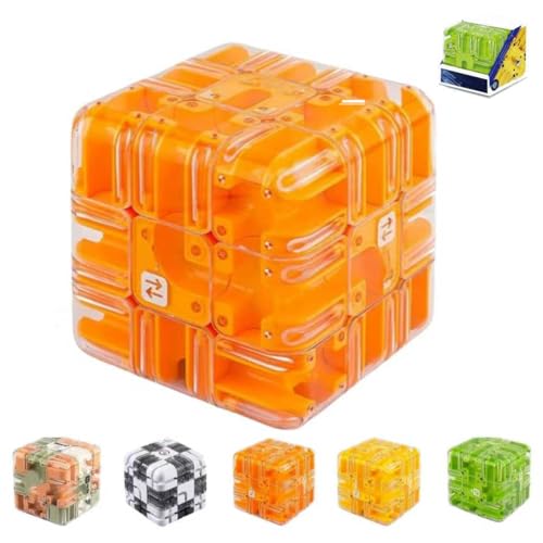 Large Labyrinth 3D Puzzles Maze Cube - Engaging Brain Teaser Toy,Educational Focus Game Gift for Adults Teens,Improve Spatial Recognition and Cultivate Logical Thinking (Yellow) von Generisch