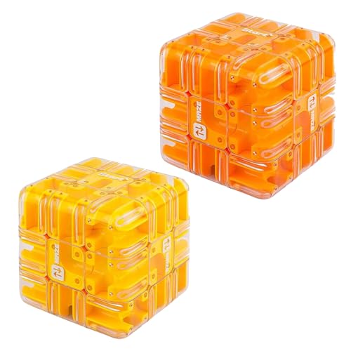 Large Labyrinth Maze Cube - 2-in-1 Twist Cube & Ball Maze Toy, Engaging Brain Teaser Toy for Brain Training, Family Competitive Play, Stress Balls for Adults (2pcs-D) von Generisch