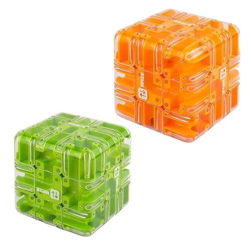 Large Labyrinth Maze Cube - 2-in-1 Twist Cube & Ball Maze Toy, Engaging Brain Teaser Toy for Brain Training, Family Competitive Play, Stress Balls for Adults (2pcs-E) von Generisch