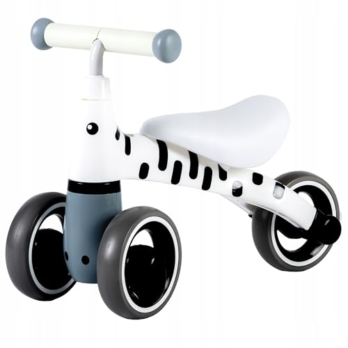 Laufrad für Kleinkinder mit Zebra-Motiv, weiche Räder für Innen & Außen, Sicherheitslenker mit Blockade, rutschfestes Lenkerpolster, ergonomischer Sitz, bis 20 kg belastbar (Zebra) von Generisch