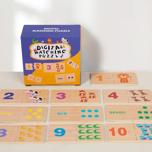 Learning Number Puzzles, Wooden Math Puzzle, Lightweight Design Cognitive Skills Fine Motor Number Recognition Lightweight Design, Educational Counting Toys, Homeschool Supplies for Kids von Generisch