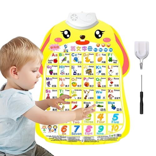 Learning Wall Chart, Interactive Alphabet and Number Poster, Educational Sound Chart for Kids, Fruit & Vegetable Theme, Toddler Learning Toy (Ages 1-6) von Generisch