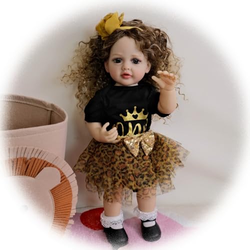 Lebensecht Reborn Baby Puppe Mädchen 22 Zoll 55 cm wiedergeborene Neugeborene Babypuppen Vinyl Silikon Realistisches offenes Augen Kleinkind Babypuppe Spielzeug für Kinder von 3+ & Sammlung Lebensecht Reborn Baby Puppe Mädchen 22 Zoll 55 cm wiedergeborene Neugeborene Babypuppen Vinyl Silikon Realistisches offenes Augen Kleinkind Babypuppe Spielzeug für Kinder von 3+ & Sammlung von Generisch
