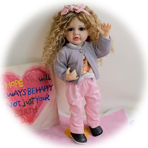 Lebensecht Reborn Baby Puppen Mädchen 22 Zoll Realistisch Wiedergeborene Babypuppe Weiches Vinyl Silikon Neugeborenes Kleinkindpuppen Braune Augen Spielzeug für Kinder von 3+ & Sammlung Lebensecht Reborn Baby Puppen Mädchen 22 Zoll Realistisch Wiedergeborene Babypuppe Weiches Vinyl Silikon Neugeborenes Kleinkindpuppen Braune Augen Spielzeug für Kinder von 3+ & Sammlung von Generisch
