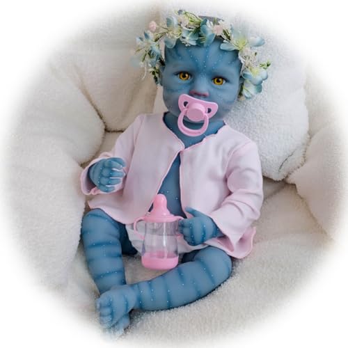 Lebensecht Reborn Babypuppen 49 cm Handgefertigt AVA-Tar Bebe Realistisch Weiches Vinyl Silikon Neugeborene Babypuppe Mädchen Spielzeug Geschenk Für Kinder ab 3 Jahren von Generisch