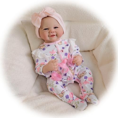 Lebensechte Reborn Babypuppen Mädchen 19 Zoll Realistische Baby Puppe Neugeborenes Baby Doll Weiche Vinyl Silikon Handgefertigte echte Babypuppen Spielzeug Geschenk für Kinder im Alter von 3+ von Generisch