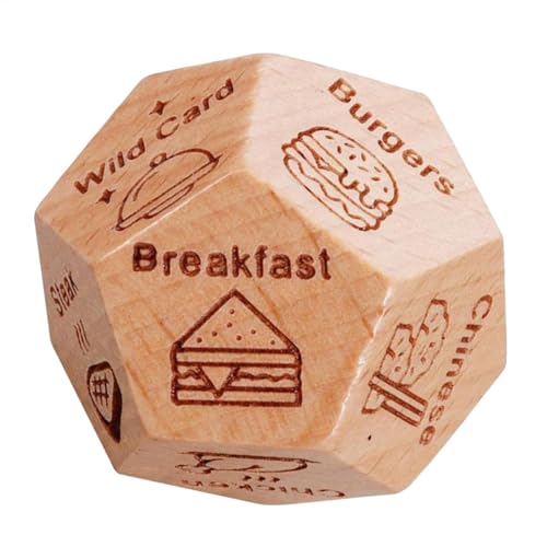 Lebensmittelwürfel, Holzspiel für Paare, interaktives Zubehör für Menschen, 12 seitliche Datums-Nachtwürfel für Paare, romantische Ideen für Valentinstag, 45,7 x 3,8 cm Lebensmittelwürfel, Holzspiel für Paare, interaktives Zubehör für Menschen, 12 seitliche Datums-Nachtwürfel für Paare, romantische Ideen für Valentinstag, 45,7 x 3,8 cm von Generisch