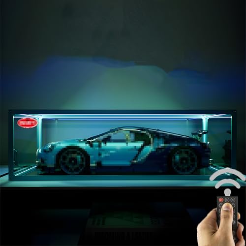 Legierter Rahmen, verstellbare Beleuchtung, Montage-Display-Schrank. für Lego Technic Rennwagen zum Sammeln, Vitrine kompatibel mit Lego 42096 42115 42143 42172(Ohne Modell) (42083-Atmosphärenlicht) von Generisch