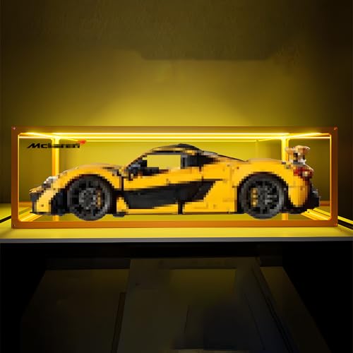 Legierter Rahmen, verstellbare Beleuchtung, Montage-Display-Schrank. für Lego Technic Rennwagen zum Sammeln, Vitrine kompatibel mit Lego 42096 42115 42143 42172(Ohne Modell) (42172-Atmosphärenlicht) von Generisch