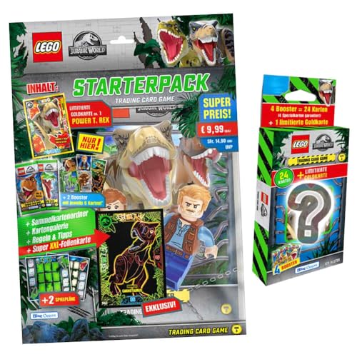 Lego Jurassic World 3 Karten - Sammelkarten Trading Cards (2023) - 1 Starter + 1 Blister Sammelkarten von Generisch