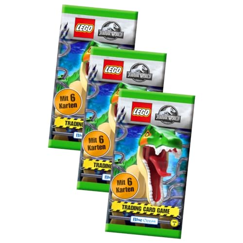 Lego Jurassic World 3 Karten - Sammelkarten Trading Cards (2023) - 3 Booster Sammelkarten von Generisch