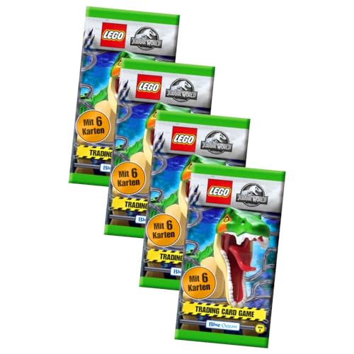 Lego Jurassic World 3 Karten - Sammelkarten Trading Cards (2023) - 4 Booster Sammelkarten von Generisch