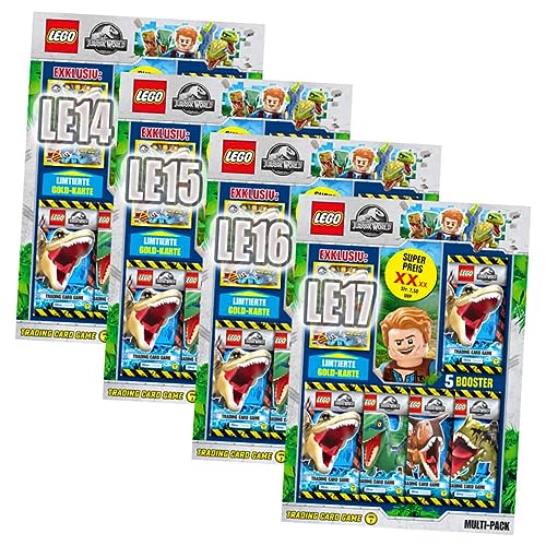 Lego Jurassic World Serie 2 Karten - Trading Cards - Alle 4 Multipack Sammelkarten Bundle von Generisch