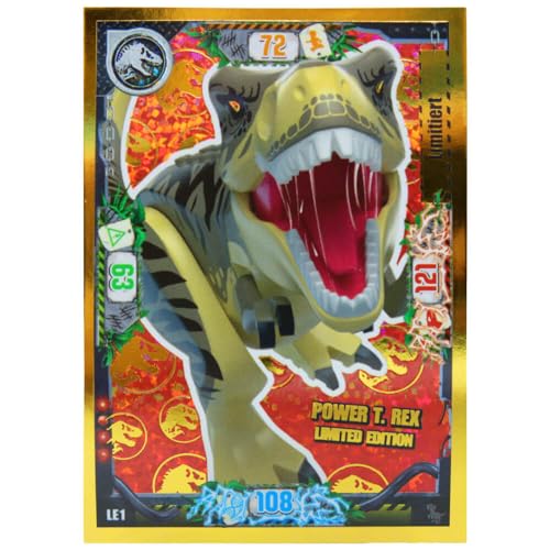 Lego Jurassic World Serie 3 Karten - Trading Cards - Sammelkarten - LE1 Gold Karte von Generisch