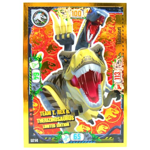Lego Jurassic World Serie 3 Karten - Trading Cards - Sammelkarten - LE14 Gold Karte von Generisch