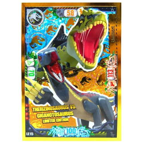 Lego Jurassic World Serie 3 Karten - Trading Cards - Sammelkarten - LE15 Gold Karte von Generisch