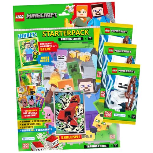 Lego Minecraft Karten Serie 1 - Sammelkarten Trading Cards (2024) - 1 Starter + 3 Booster von Generisch