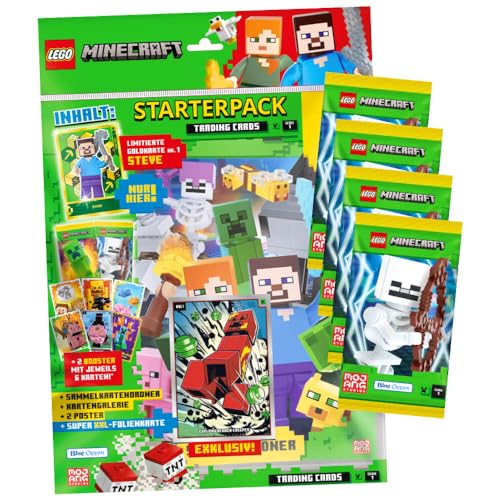 Lego Minecraft Karten Serie 1 - Sammelkarten Trading Cards (2024) - 1 Starter + 4 Booster von Generisch