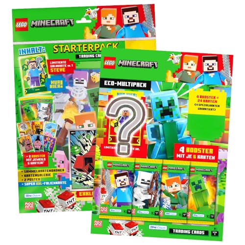 Lego Minecraft Karten Serie 1 - Sammelkarten Trading Cards (2024) - Auswahl (1 Starter + 1 Multipack) von Generisch