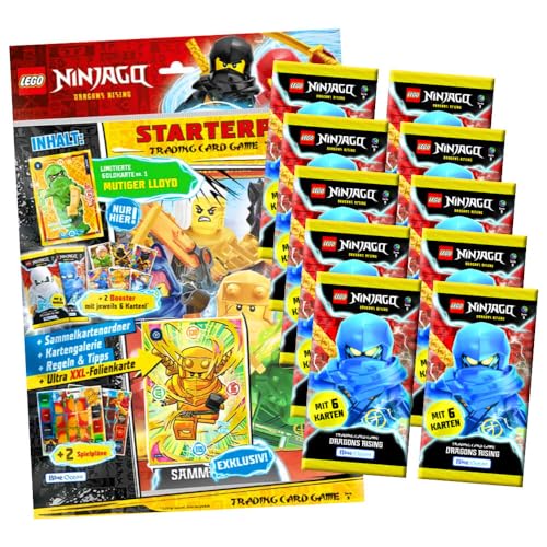 Lego Ninjago Karten Trading Cards Serie 9 - Dragons Rising (2024) - 1 Starter + 10 Booster Sammelkarten von Generisch