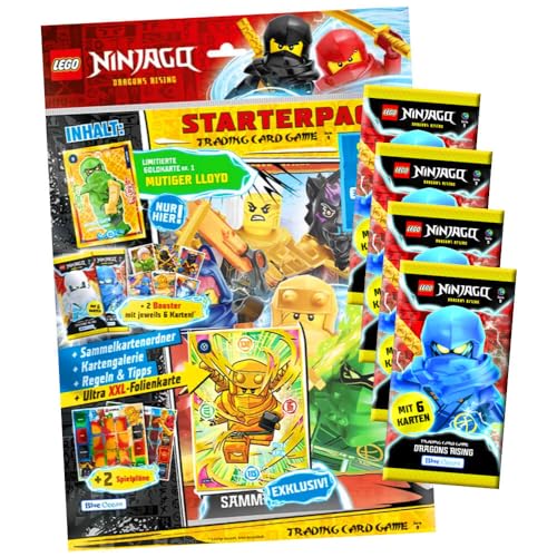 Lego Ninjago Karten Serie 9 - Trading Cards - Dragons Rising (2024) - 1 Starter + 4 Booster Sammelkarten von Generisch