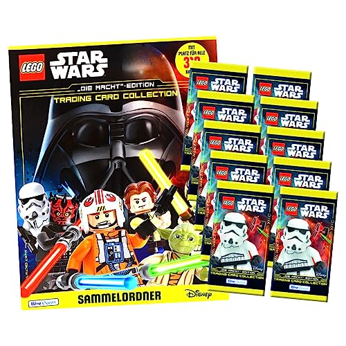 Lego Star Wars Karten Trading Cards Serie 4 - Die Macht Sammelkarten (2023) - 1 Sammelmappe + 10 Booster von Generisch