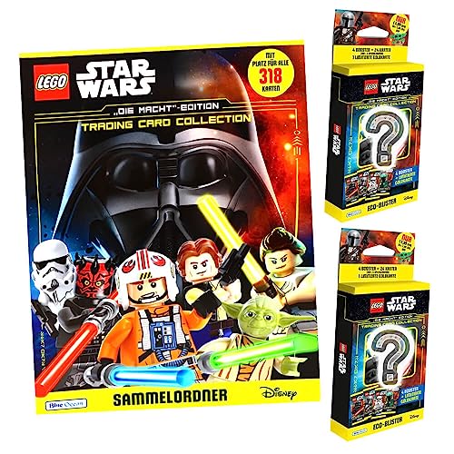 Lego Star Wars Karten Trading Cards Serie 4 - Die Macht Sammelkarten (2023) - 1 Sammelmappe + 2 Blister von Generisch