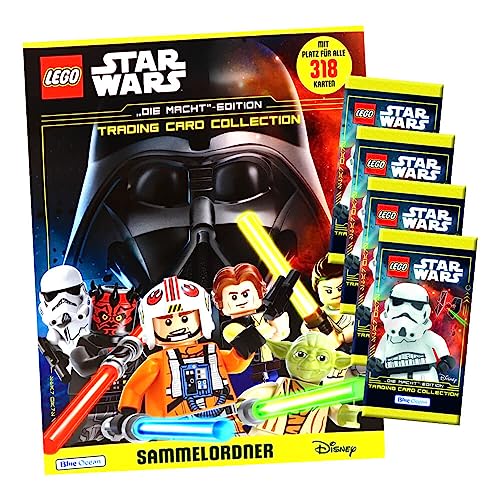 Lego Star Wars Karten Trading Cards Serie 4 - Die Macht Sammelkarten (2023) - 1 Sammelmappe + 4 Booster von Generisch