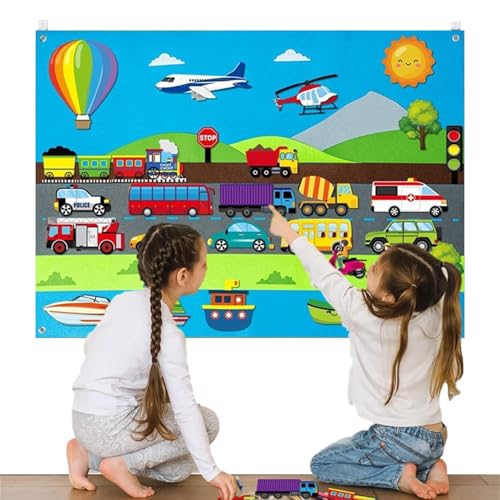 Lehre Filz Board, Filz Storyboard - Lustiges frühes Lernen interaktiver kognitiver Story Board | Storytelling Play Set, Klassenzimmer Bildungsspiel für Alter 3+, Mädchen, Kinder von Generisch