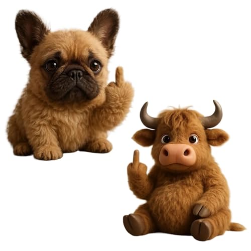 Lernen Sie Die Attitude Squad Kennen: Kleine Plüsch-Rebellen Mit Frechheit Und Kuschelfreude, Kuscheltiere Zur Emotionalen Unterstützung Und for Stressabbau, Lustige Plüschfiguren Im Taschenformat(2PC von Generisch