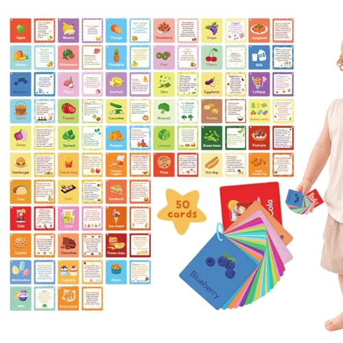 Lernen von Flash -Karten - 50 PCs Flash -Karten | Bildungsflasse Karte | Alphabet Zahlen Farben Buchstiere Tiere lernen Aktivitäten | Doppelseitige Bildungsspielaktivitäten für Baby Kids School Klasse von Generisch