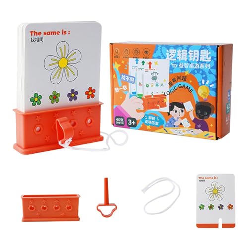 Lernkarten für den Vorschulalter,Lernkarten für Kleinkinder, Logic Key Früherziehungskarten, Schlüssel und Seil im Lieferumfang enthalten, Homeschool-Zubehör mit Match-Spielen für die Intelligenz-STEM Lernkarten für den Vorschulalter,Lernkarten für Kleinkinder, Logic Key Früherziehungskarten, Schlüssel und Seil im Lieferumfang enthalten, Homeschool-Zubehör mit Match-Spielen für die Intelligenz-STEM von Generisch