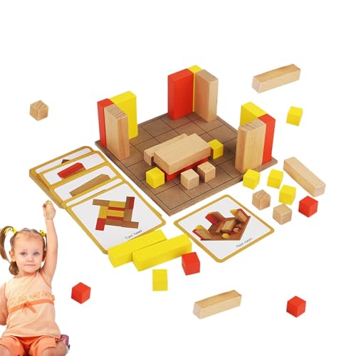 Lernspielzeug zum Stapeln - Holzspielzeug für Kinder Logisches Denken GEOMETRISCHES BAUSPIELZEUG | Interaktives Eltern-Kind-Puzzle von Generisch