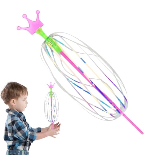 Leuchten Rainbow Twirler, Rainbow Toy Spinner | Glühende Twirler Rainbow Bubble Zauberstab - Interaktives Spielzeug rotierender Stickstab, Indoor -Outdoor -Spiele, Goodie -Bag -Stuffers von Generisch