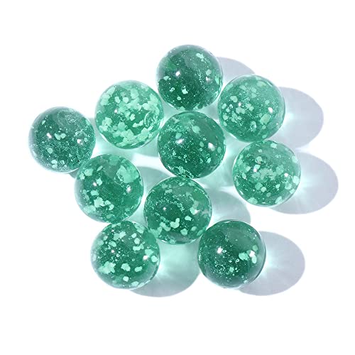 Leuchtende Glaskugeln, 12 mm, Spiel-Flippermaschine, Rinder, kleine Murmeln, Glasmurmeln, springende Kugel, Aquarium-Dekoration, Flipper-Maschine (dunkelgrün) von Generisch