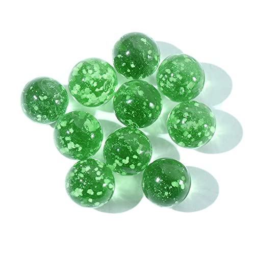 Leuchtende Glaskugeln, 12 mm, Spiel-Flippermaschine, Rinder, kleine Murmeln, Glasmurmeln, springende Kugel, Aquarium-Dekoration, Flipper-Maschine (grün) von Generisch