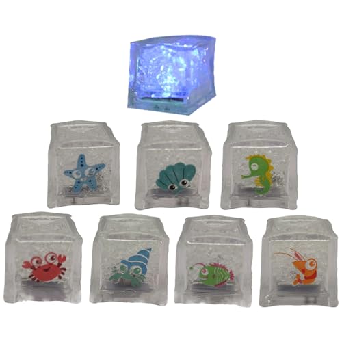 Leuchtwürfel für Getränke - Leuchtende Partysteine, wasserdichte LED-Lichtblöcke, bunte schwimmende Cocktail- | funkelnde Flüssigkeitsverstärker, wiederverwendbarer flackernder Eisersatz, helle Leuchtwürfel für Getränke - Leuchtende Partysteine, wasserdichte LED-Lichtblöcke, bunte schwimmende Cocktail- | funkelnde Flüssigkeitsverstärker, wiederverwendbarer flackernder Eisersatz, helle von Generisch