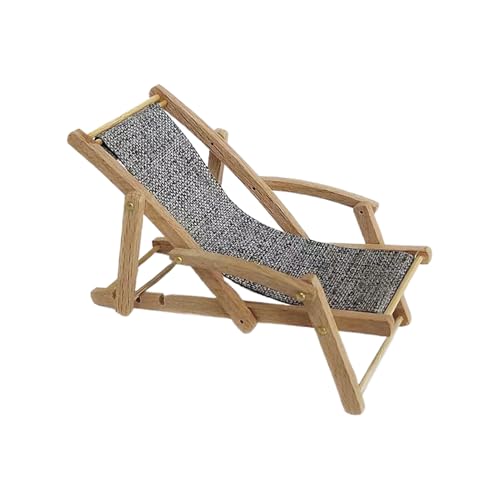 Liegestuhl aus Holz - Miniatur-Strandsitzmodell, Puppenmöbel-Dekoration | Teenager-Desktop-Ornament für Kinder, Ausstellungszubehör von Generisch
