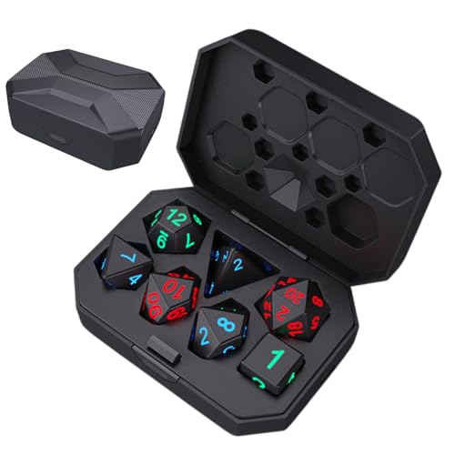 Light Up Dice Pack, Flashing Electronic Cubes with Charging Case, 3.94x2.83x1.3 Inch Polyhedral Set & Gamers, Rechargeable Glowing Cube for Tabletop Games, and Role Playing Light Up Dice Pack, Flashing Electronic Cubes with Charging Case, 3.94x2.83x1.3 Inch Polyhedral Set & Gamers, Rechargeable Glowing Cube for Tabletop Games, and Role Playing von Generisch