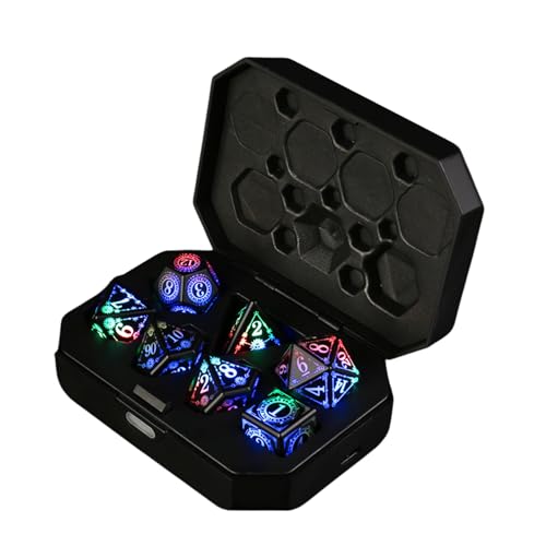 Light Up Dice Pack, Flashing Electronic Cubes with Charging Case, 3.94x2.83x1.3 Inch Polyhedral Set & Gamers, Rechargeable Glowing Cube for Tabletop Games, and Role Playing Light Up Dice Pack, Flashing Electronic Cubes with Charging Case, 3.94x2.83x1.3 Inch Polyhedral Set & Gamers, Rechargeable Glowing Cube for Tabletop Games, and Role Playing von Generisch