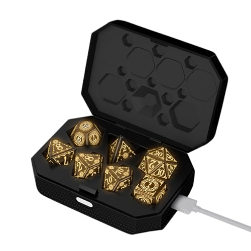 Light Up Dice Set, Rechargeable Electronic Polyhedral, 2.83x1.3 inches Adorable Compact Flashing LED with Charging Case, Glowing RPG Dice for Tabletop Role Playing Games Light Up Dice Set, Rechargeable Electronic Polyhedral, 2.83x1.3 inches Adorable Compact Flashing LED with Charging Case, Glowing RPG Dice for Tabletop Role Playing Games von Generisch