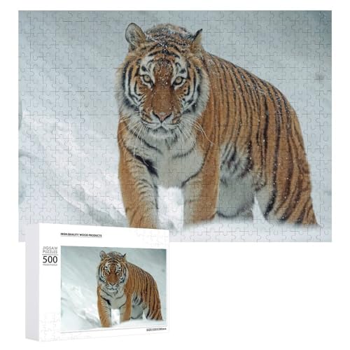 Lindenholz 500 Teile Tiger Puzzle für Familienspielabend, Erwachsene und Teenager von Generisch