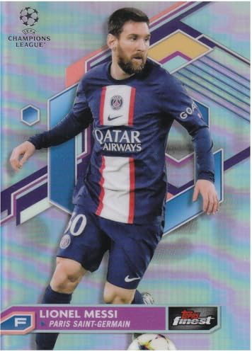 Lionel Messi Stürmer PSG Topps Finest UCC Chrome Refractor Fußball Sammelkarte 30 von Generisch