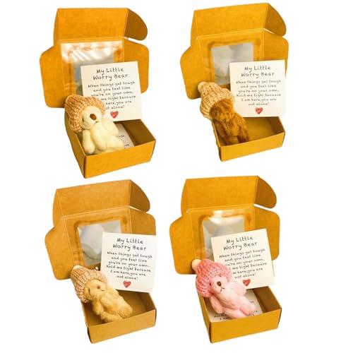 Little Pocket Bear In Box | 4pack Bear Plush Toys | Stuffed Animal Doll with Inspirational Card for Children Baby Shower Christmas Valentine's Day,3.3in Little Pocket Bear In Box | 4pack Bear Plush Toys | Stuffed Animal Doll with Inspirational Card for Children Baby Shower Christmas Valentine's Day,3.3in von Generisch