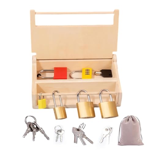 Lock and Key Toy | Keys Block-Set | Holzspielzeug | Lernaktivitäten im Kindergarten für und Mädchen von Generisch