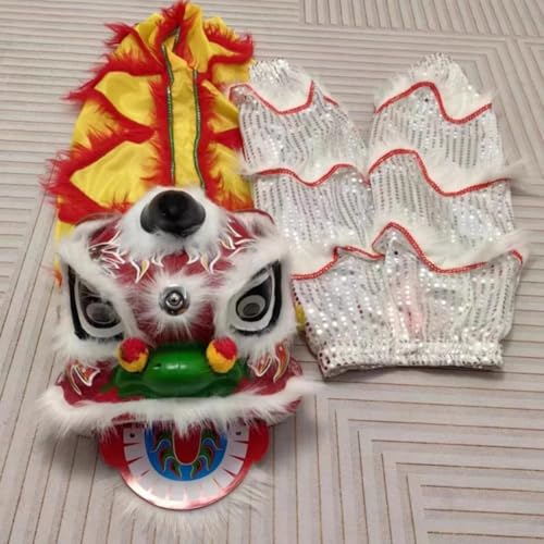 Löwen-Tanz-Kostüm-Set mit Kopf und Hose, chinesische Volkskunst-Performance-Outfit für Halloween, Karneval, Cosplay, Festival Löwen-Tanz-Kostüm-Set mit Kopf und Hose, chinesische Volkskunst-Performance-Outfit für Halloween, Karneval, Cosplay, Festival von Generisch